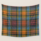 Colorful Tartan Plaid Pattern in Warm Autumn Wall Tapestry Gallery Image 4