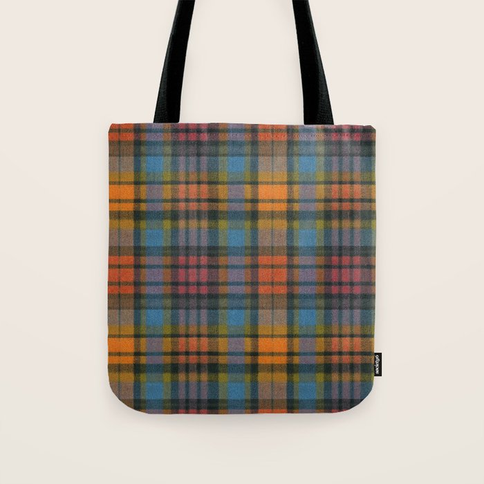 Colorful Tartan Plaid Pattern in Warm Autumn Tote Bag Gallery Image 1