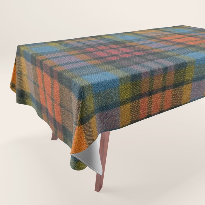 Colorful Tartan Plaid Pattern in Warm Autumn Tablecloth Gallery Image 1