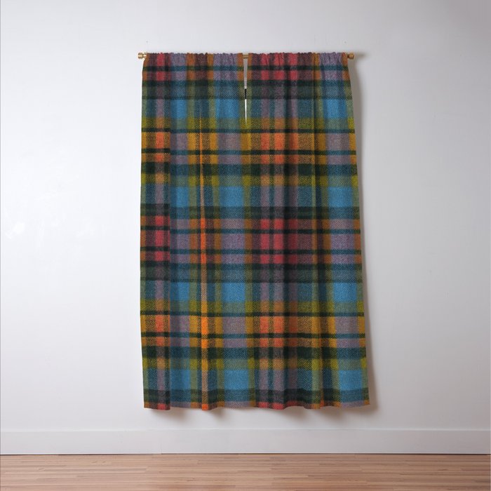 Colorful Tartan Plaid Pattern in Warm Autumn Window Curtain Gallery Image 3