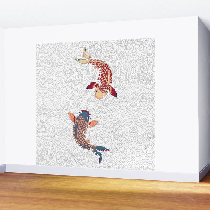 koi fish bold graphic Wall Mural Gallery Image 2