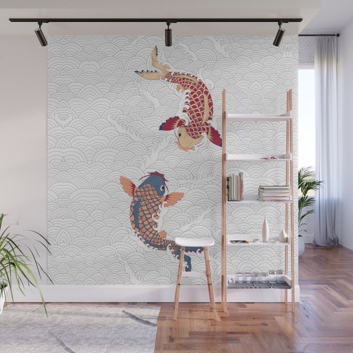 koi fish bold graphic Wall Mural Gallery Image 1
