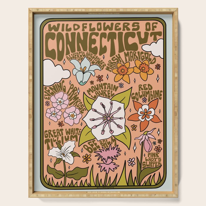 Connecticut Wildflowers Serving Tray Gallery Image 1