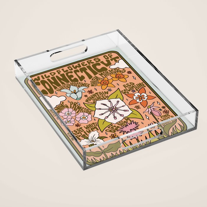 Connecticut Wildflowers Acrylic Tray Gallery Image 1