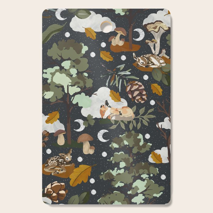 Baby animals in the dark forest DK Cutting Board Gallery Image 1