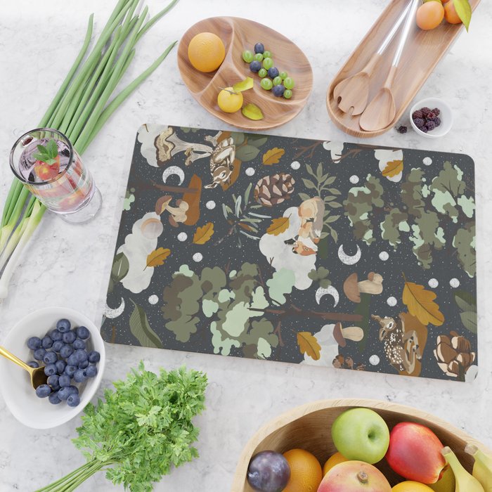 Baby animals in the dark forest DK Cutting Board Gallery Image 2