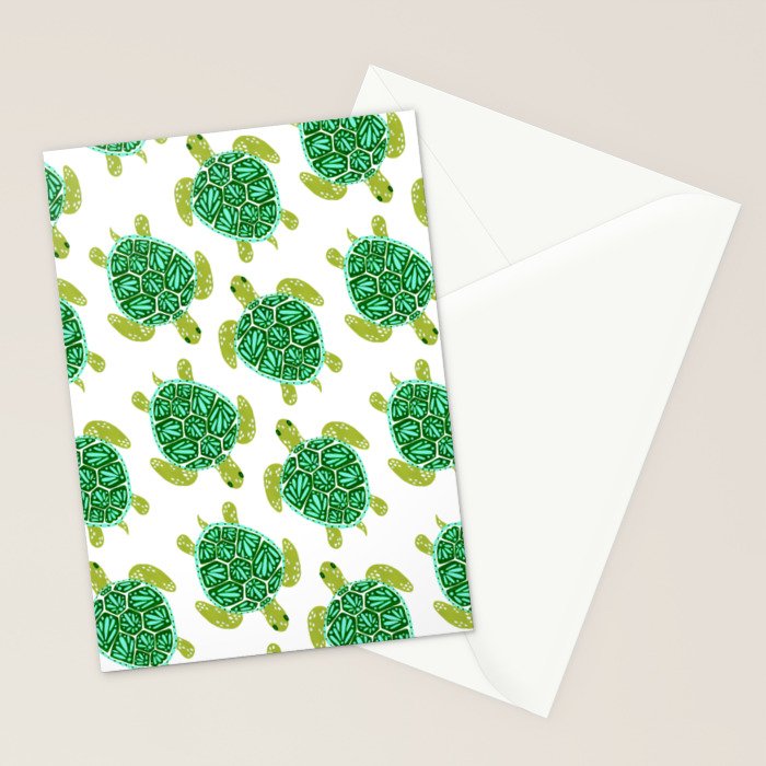 Sea Turtle - Green Palette Stationery Card Gallery Image 2
