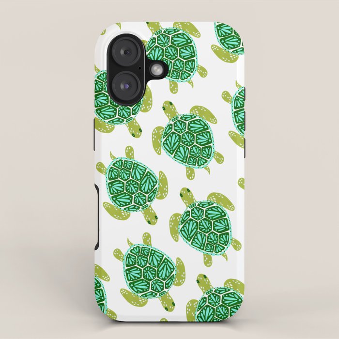 Sea Turtle - Green Palette iPhone Case Gallery Image 1