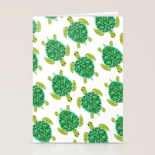 Sea Turtle - Green Palette Stationery Card Gallery Image 2