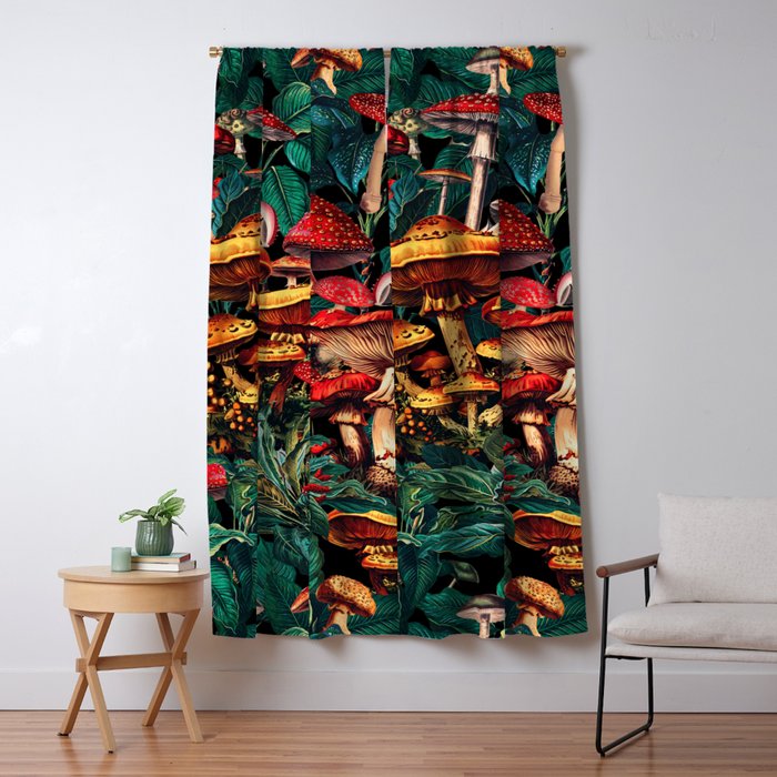 Magic Mushrooms Window Curtain Gallery Image 1