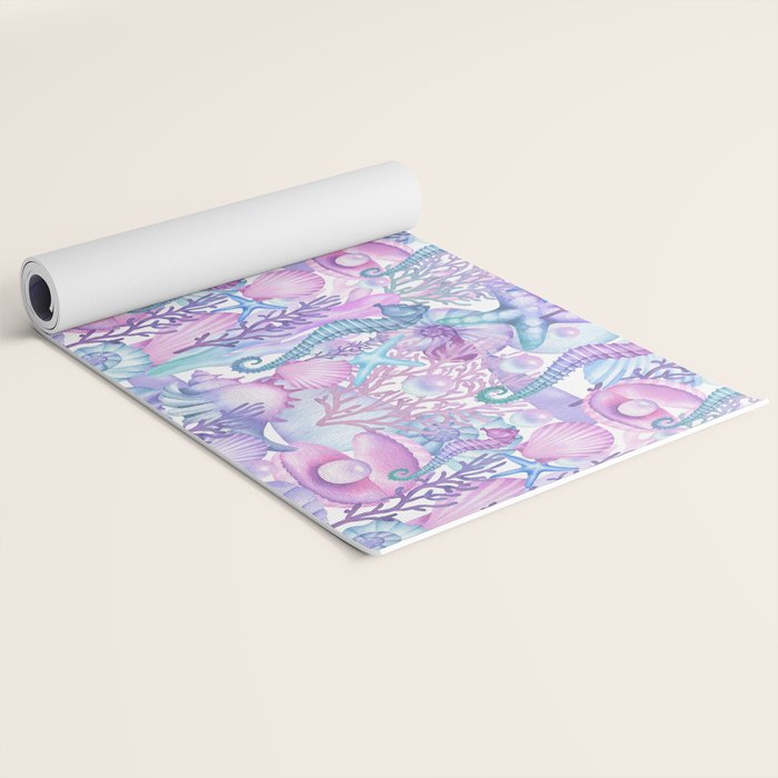 Watercolor Sea Life Ocean Beach Yoga Mat Gallery Image 2