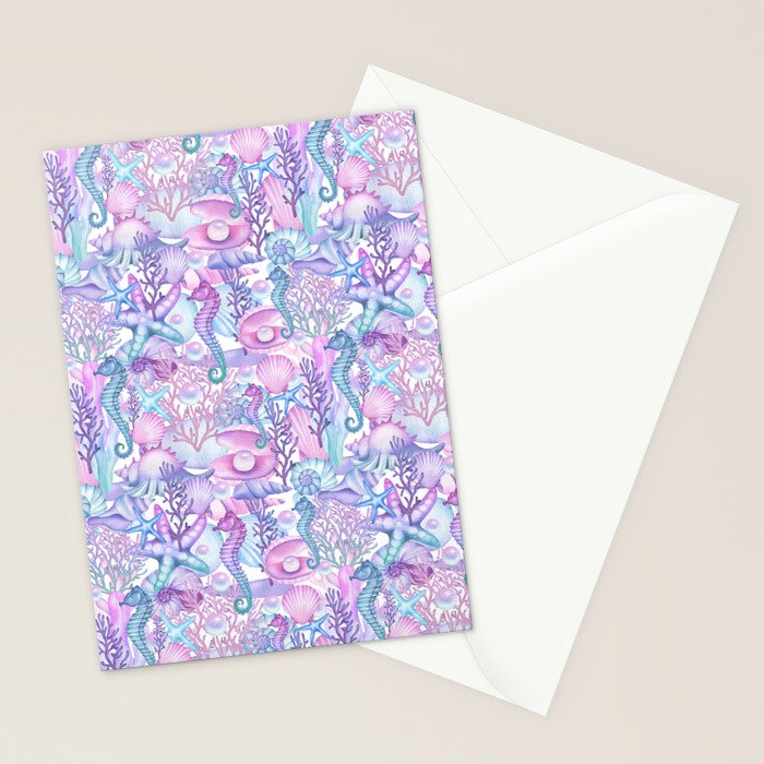 Watercolor Sea Life Ocean Beach Stationery Card Gallery Image 2