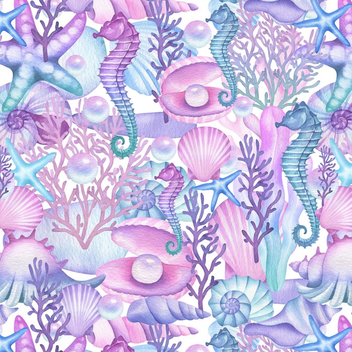 Watercolor Sea Life Ocean Beach Coffee Mug Gallery Image 2