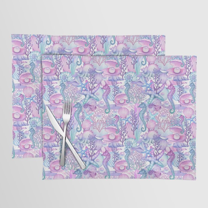 Watercolor Sea Life Ocean Beach Placemat Gallery Image 1