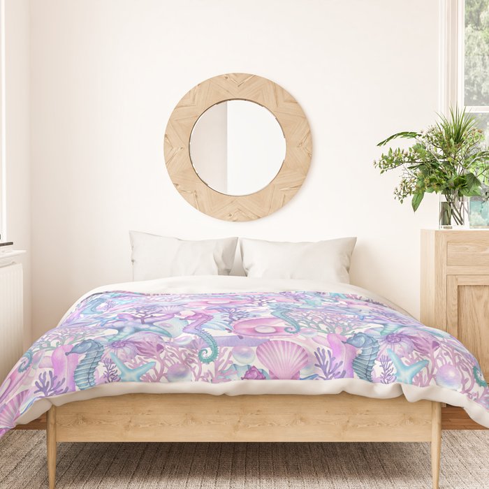Watercolor Sea Life Ocean Beach Duvet Cover Gallery Image 3