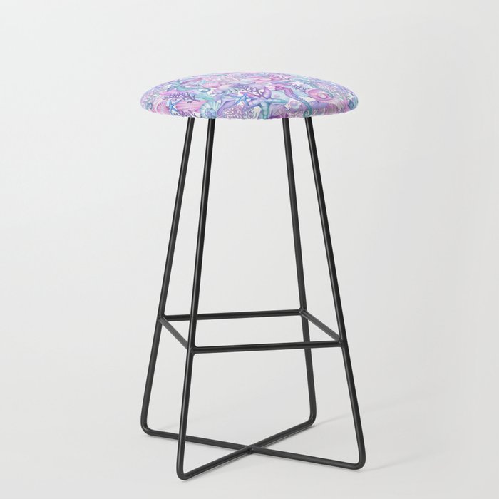Watercolor Sea Life Ocean Beach Stool