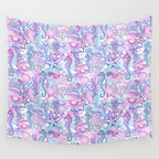 Watercolor Sea Life Ocean Beach Wall Tapestry Gallery Image 4