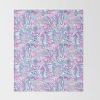 Watercolor Sea Life Ocean Beach Throw Blanket Gallery Image 2
