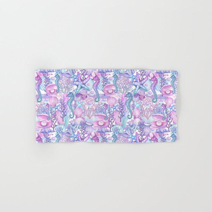Watercolor Sea Life Ocean Beach Bath Towel Gallery Image 1
