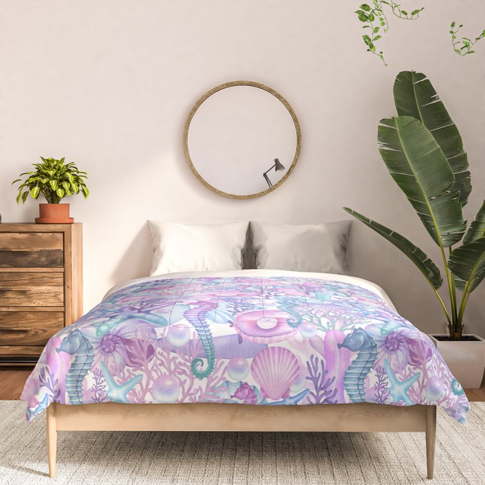 Watercolor Sea Life Ocean Beach Comforter Gallery Image 3