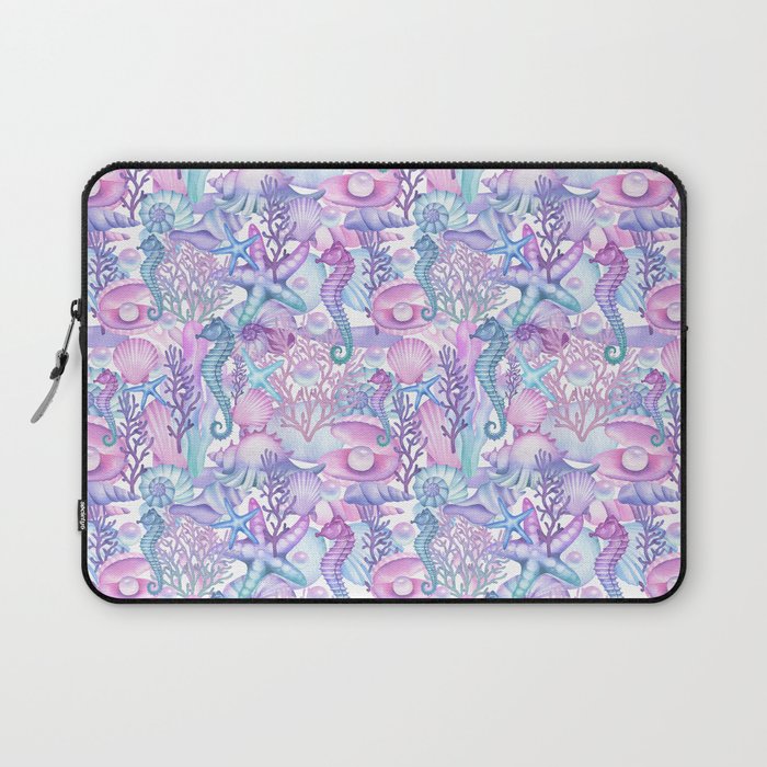 Watercolor Sea Life Ocean Beach Laptop Sleeve Gallery Image 1
