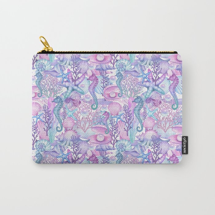 Watercolor Sea Life Ocean Beach Carry All Pouch Gallery Image 1