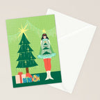 Retro Christmas Outfit Illustration Stationery Card Gallery Image 2