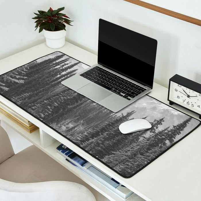 Escape to the Wilds - Black and White Nature Photography Desk Mat Gallery Image 2
