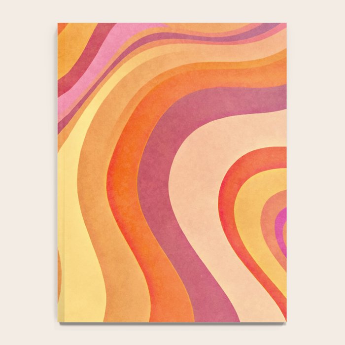 Retro Groovy Wavy Watercolor Color Block Hot Summer Vibes Notebook Gallery Image 4