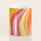 Retro Groovy Wavy Watercolor Color Block Hot Summer Vibes Coffee Mug Gallery Image 4