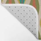 Mid-Century Modern Hourglass Abstract Pattern in Turquoise Teal, Orange, Mustard, Olive, and Mid Mod Beige Bath Mat Gallery Image 2