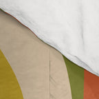 Mid-Century Modern Hourglass Abstract Pattern in Turquoise Teal, Orange, Mustard, Olive, and Mid Mod Beige Comforter Gallery Image 4