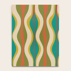 Mid-Century Modern Hourglass Abstract Pattern in Turquoise Teal, Orange, Mustard, Olive, and Mid Mod Beige Notebook Gallery Image 4