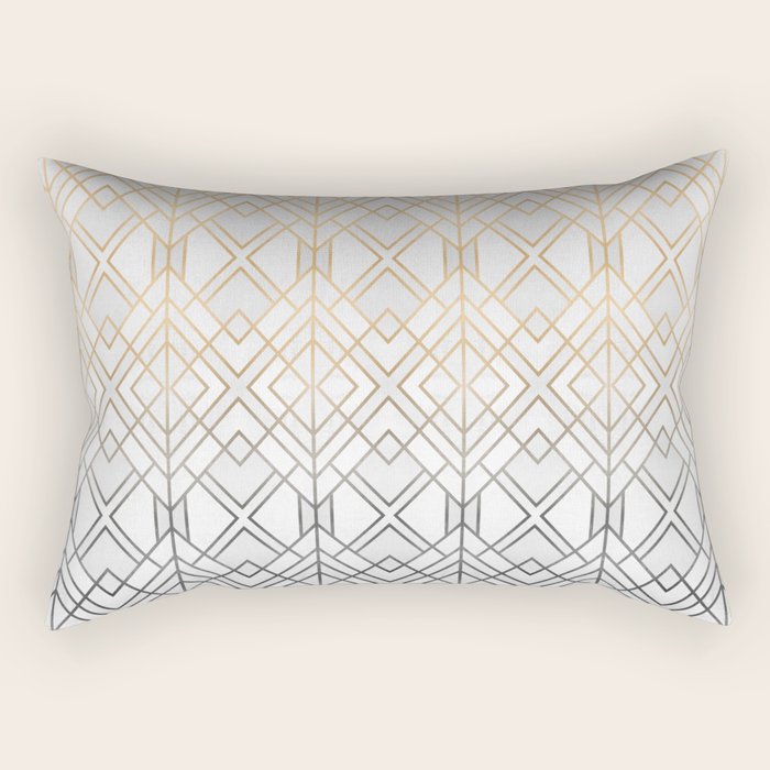 Gold And Grey Geo Rectangular Pillow Gallery Image 1