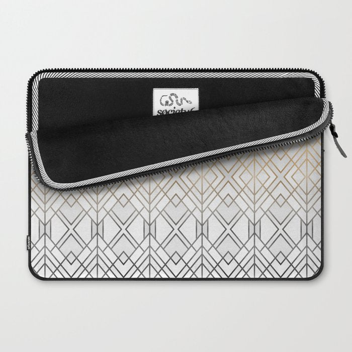 Gold And Grey Geo Laptop Sleeve Gallery Image 2