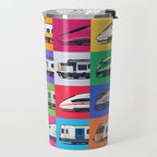 World Trains Grid Pattern Travel Mug Gallery Image 2