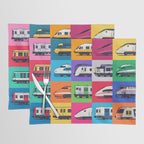 World Trains Grid Pattern Placemat Gallery Image 1