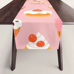 Pink cupcake cartoon food pattern Table Runner Gallery Image 1