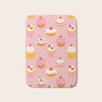 Pink cupcake cartoon food pattern Bath Mat Gallery Image 1