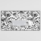 Bountiful Bouquet Black Watercolor Desk Mat Gallery Image 1