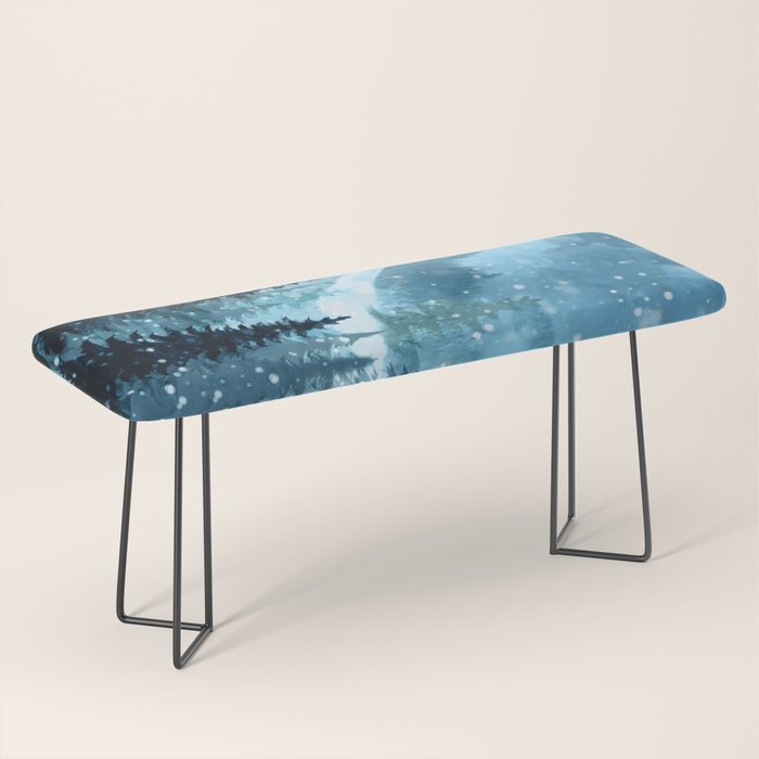 Winter Night Bench Gallery Image 1