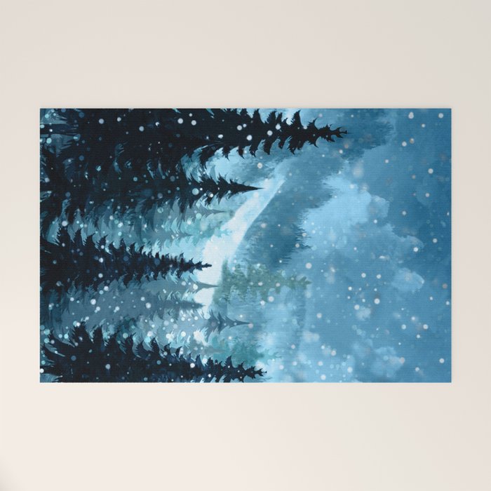 Winter Night Welcome Mat Gallery Image 1