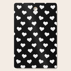 Black and white love heart doodle pattern Cutting Board Gallery Image 1