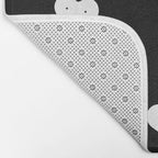 Black and white love heart doodle pattern Bath Mat Gallery Image 2