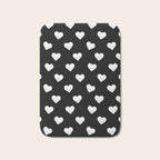 Black and white love heart doodle pattern Bath Mat Gallery Image 1