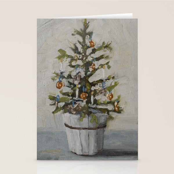 Christmas Tree in a Bucket Stationery Card