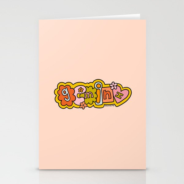 Gemini Doodle Letters Stationery Card Gallery Image 1
