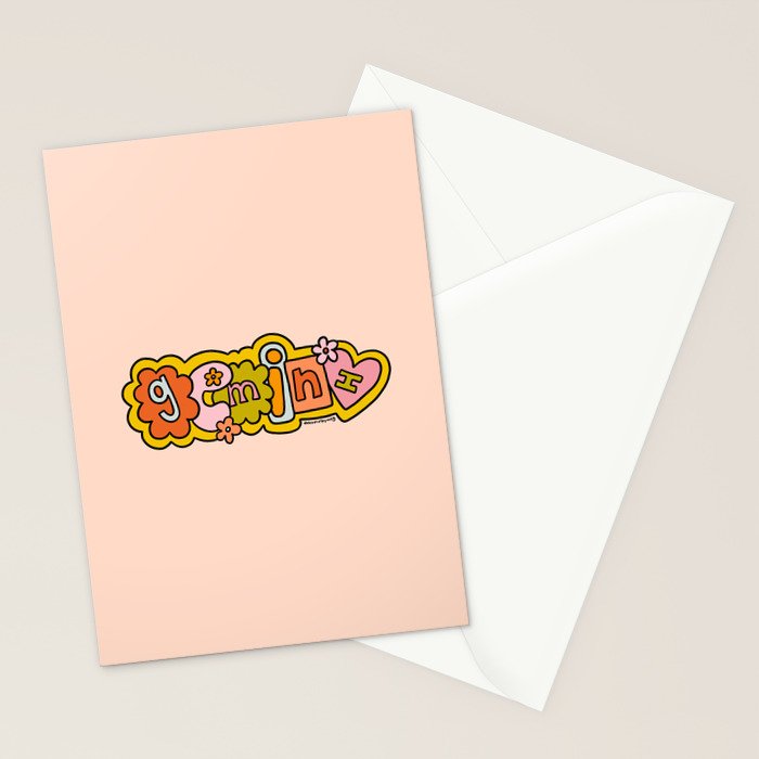 Gemini Doodle Letters Stationery Card Gallery Image 2