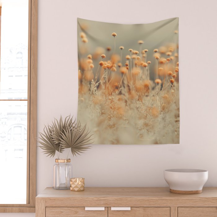 Mustard Yellow Flowers - Flower photography by Ingrid Beddoes Wall Tapestry Gallery Image 2