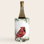 Cardinal Christmas Wreath, Floral Prints Wine Chiller Gallery Image 1